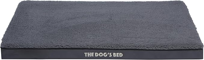 The Dog’s Bed Orthopedic Standard Foam Dog Bed Mattress, Plush Fabric, Grey, XL