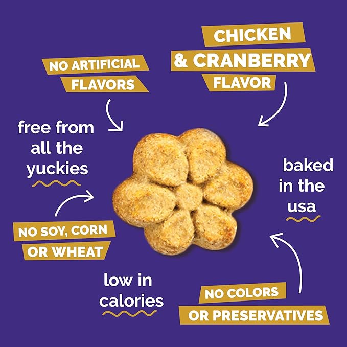 Fruitables Baked Dog Treats, Healthy Pumpkin Treat for Dogs, Low Calorie & Delicious, Made Without Wheat, Corn and Soy, Made in The USA, Allergy Friendly, Chicken and Cranberry Flavor, 12 oz