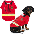Parisian Pet Dog Costume - 100% Cotton Firefighter Dog Clothes for Large Dogs - Lightweight Puppy Outfits - Funny French Bulldog Clothes - Sleeved Red Shirt for Dogs - Stretchy Pet Costume