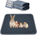 Reusable Guinea Pig Cage Liners, 24" x 18" (Pack of 2) Washable Pee Pads , Super Absorbent & Waterproof & Anti-Slip Pet Bedding Liner, Rabbit Cage Mat for Small Animals (Gray)