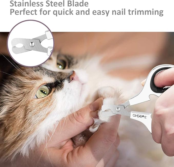 OneCut Pet Nail Clippers, Update Version Cat & Kitten Claw Nail Clippers for Trimming, Professional Pet Nail Clippers Best for a Cat, Puppy,Rabbit, Kitten & Small Dog,Sharp & Safe (Black)