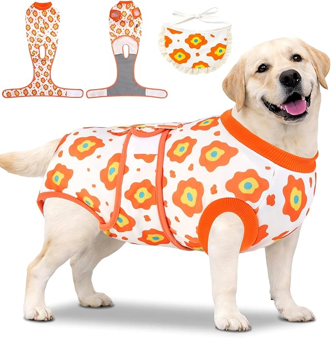 Dog Surgery Recovery Suit, E-Collar & Cone Alternative, Surgical Onesie for Dogs Female Male After Spayed Neutered, Soft Body Suits Post Spay Neuter, Large Pet Anti Licking Abdominal Wounds Onsie, XXL