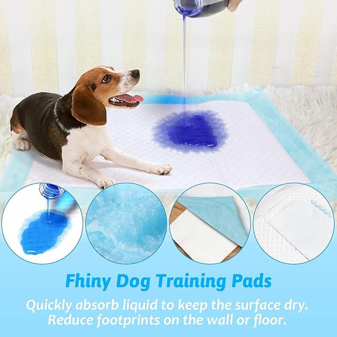 Fhiny Pee Pads for Dogs, 24" x 36" 20 PCS Extra Large Disposable Puppy Pads Leak-Proof Super Absorbent Potty Training Pad with Quick-Dry Surface for Cats Kittens Dogs or Other House Training Pets