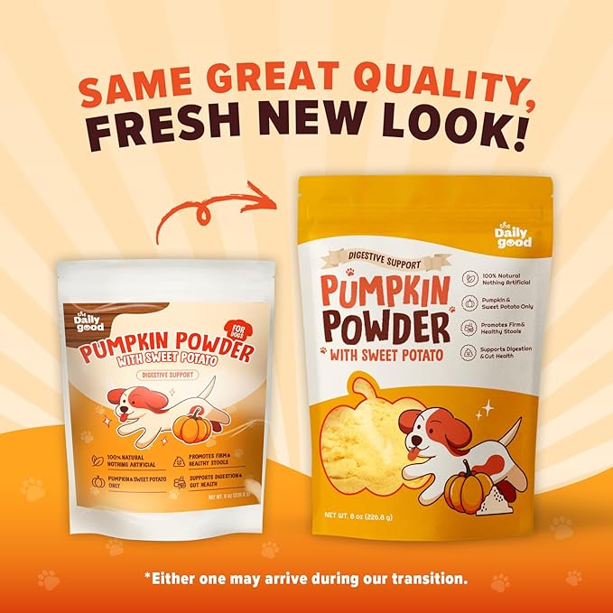 Pumpkin Powder for Dogs – High Fiber Digestive Support with Pumpkin & Sweet Potato – Relieves Diarrhea, Constipation, Upset Stomach – Food Topper or Mix with Water – 8 oz