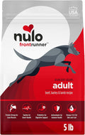Nulo Frontrunner Dry Dog Food - Adult High-Protein Beef, Barley & Lamb Recipe, Natural Kibble with Ancient Grains, Probiotics, Taurine, Omega 3 for Small, Medium and Large Breeds, 5lb Bag