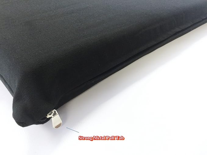 Luxurious Comfort Pet Dog Bed External Cover for Small and Large Dogs - Cover ONLY (47"x29" (45"x27"x3"), Canvas - Black)