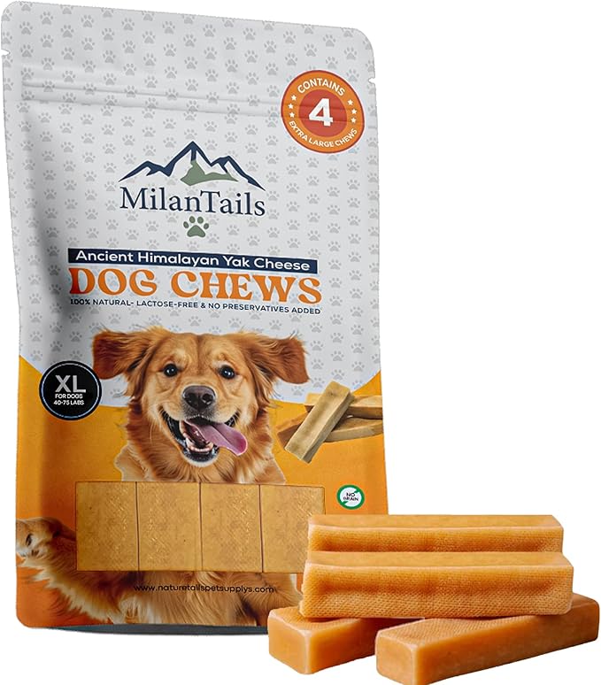 Premium Gold Yak Cheese Himalayan Dog Chews, Dog Treats for Dogs, All Natural, High Protein, for Aggressive Chewers - 1 LB Bag (Extra Large, 4 Pack)