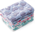 1 Pack 3 Blankets Super Soft Fluffy Premium Fleece Pet Blanket Flannel Paw Printed Throw for Dog Puppy Cat (Small 23x16'', Purple, Pink, Green)
