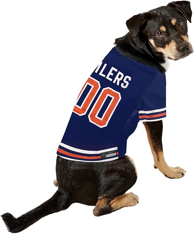Pets First NHL Hockey Edmonton Oilers Mesh Jersey for Dogs & Cats, Size Small, Licensed Dog Jersey with Your Favorite Hockey Team