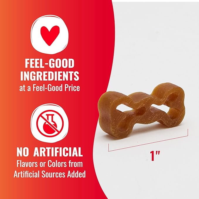 Good ‘n’ Tasty Triple Flavor Wag-A-Toni Bites, Low-Calorie Pasta-Shaped Dog Treats, Made with Real Chicken, Tasty Chicken Liver & Real Peanut Butter, Perfect Reward or Training Treat, 12 oz