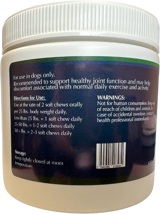 Osteo Bark Hip & Joint Canine Soft Chews, 60 Count, Bone and Joint Support for All Dog Breeds - Glucosamine & Chondroitin Chews with MSM - Pain, Inflammation, Arthritis
