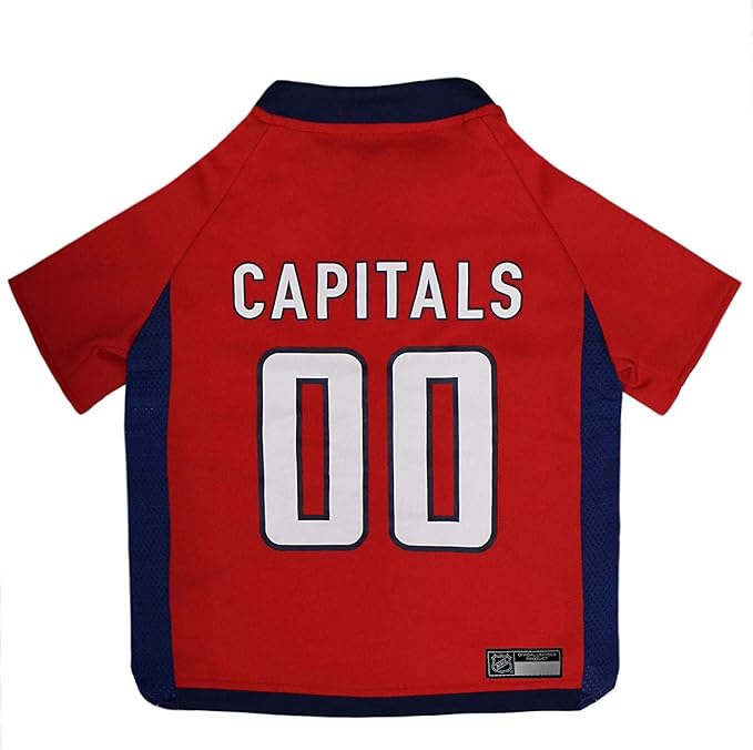 Pets First NHL Washington Capitals Jersey for Dogs & Cats, Large. - Let Your Pet Be A Real NHL Fan!