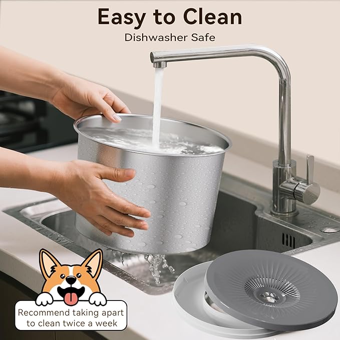 2PCS 3.5L No Spill Dog Water Bowl 118oz Stainless Steel Slow Water Bowl for Small Medium Large Dogs Splash Proof Pet Bowl with Anti-Slip Mat for Sloppy Messy Drinkers