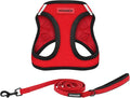 Voyager Step-in Air All Weather Mesh Harness and Reflective Dog 5 ft Leash Combo with Neoprene Handle, for Small, Medium and Large Breed Puppies by Best Pet Supplies - Red, XX-Small
