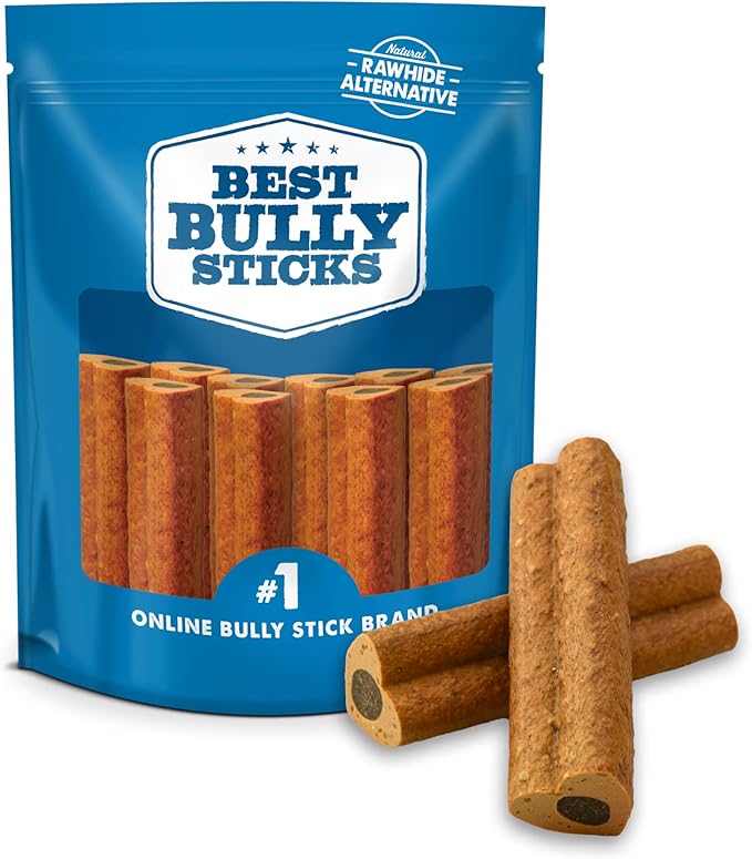 Best Bully Sticks Love Bones - 12 Count (Pack of 1) | Heart-Shaped Chicken Chews for Dogs | Rawhide-Free Dog Treats | High Protein | Easy to Digest | Chew Sticks for Small, Medium, Large, Puppy