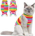 Coppthinktu Cat Recovery Suit Female Cats Onesie for Cats, Breathable Cat Surgery Suit for Surgical Abdominal Wounds Skin Diseases, Cute Kitten Spay Recovery Suit E-Collar Alternative Anti Licking