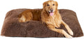 EHEYCIGA Fluffy Dog Crate Bed for Extra Large Dogs, Plush Faux Fur Crate Pad, Calming Anti Anxiety XL Dog Bed, Washable Soft Warm Mat with Non-Slip Bottom, Coffee