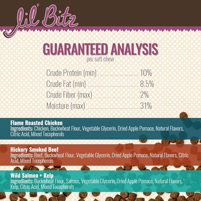 Soft & Chewy Training Treats for Dogs, Bite Size Reward Treats for Training & Positive Reinforcement, Natural Grain-Fre Treats, Wild Salmon & Kelp, Roasted Chicken & Smoked Beef, 3 Pack (4 oz Each)
