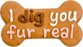 Wufers Dog Cookie – I Dig You Fur Real Bone – Decorated Crunchy Dog Cookie Bone, Great Gift or Treat to Show Your Love