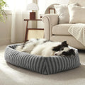 MIXJOY Dog Bed Large Size, Washable Large Dogs Bed with Removable Cover, Rectangle Doggy Beds for Big Dogs, Soft Warming Calming Pet Bed with Non-Slip Bottom, 36"x27"x8", Grey
