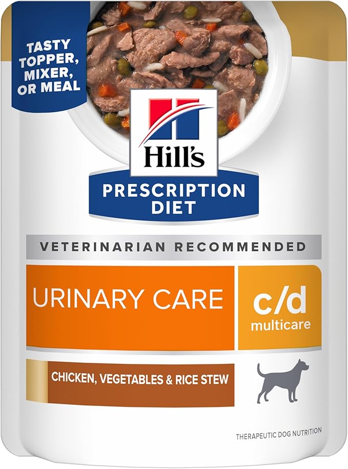 Hill's Prescription Diet c/d Multicare Wet Dog Food, Chicken, Vegetables, & Rice Stew, 2.8 oz. Pouches, 24-Pack