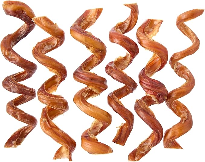 Amazon Brand - Wonder Bound Bully Curls, All-Natural, Highly Digestible, Long Lasting Dog Beef Treats, 7 inch, 6 Count