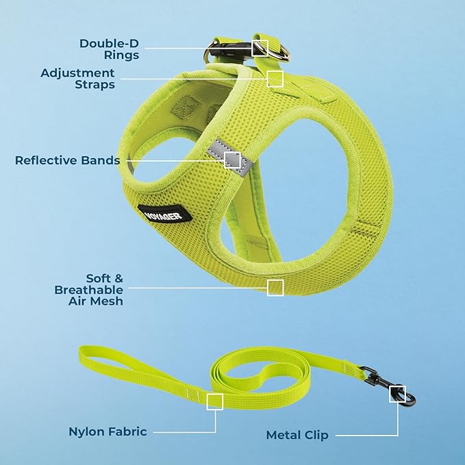Voyager Step-in Pet Harness - All Weather Mesh, Adjustable Step in Harness for Cats and Dogs by Best Pet Supplies - 307S Lime Green, S