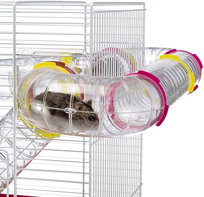 Ferplast Laura Small Hamster Cage | Fun & Interactive Cage Measures 18.11L x 11.61W x 14.8H & Includes All Accessories