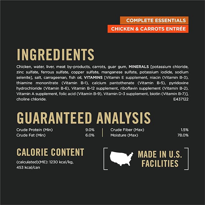 Purina Pro Plan Wet Dog Food Grain Free Complete Essentials Variety Pack,Chicken and Carrots and Turkey-and Sweet Potato Entrees - 13 oz. Cans,(Pack of 24)
