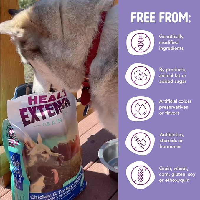 Health Extension Grain Free Chicken & Turkey Dry Dog Food - 30+ Superfoods and Probiotics for All Life Stages (23.5 lb)
