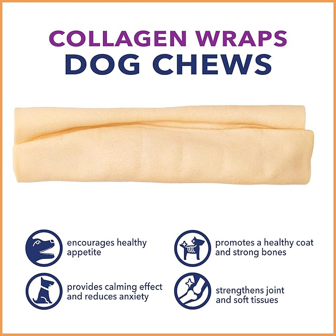 Pet Factory CareChewz Collagen 6-7" Small Wraps Dog Chew Treats - Natural Flavor, 12 Count/1 Pack