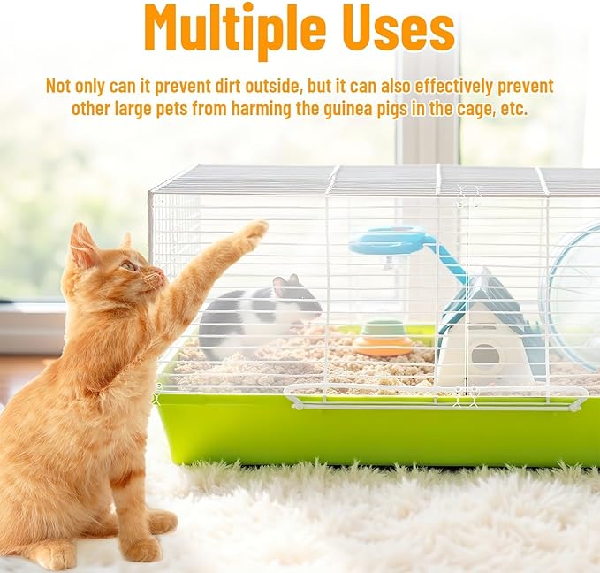 PETKNOWS 12 Pack Pet Cage Liner Protection Rabbit Cage Urine Guard Clear Cage Edge Liner Guinea Pig Side Lining Habitat Siding Small Animal Cage Accessories - Keep Litter in The Cage