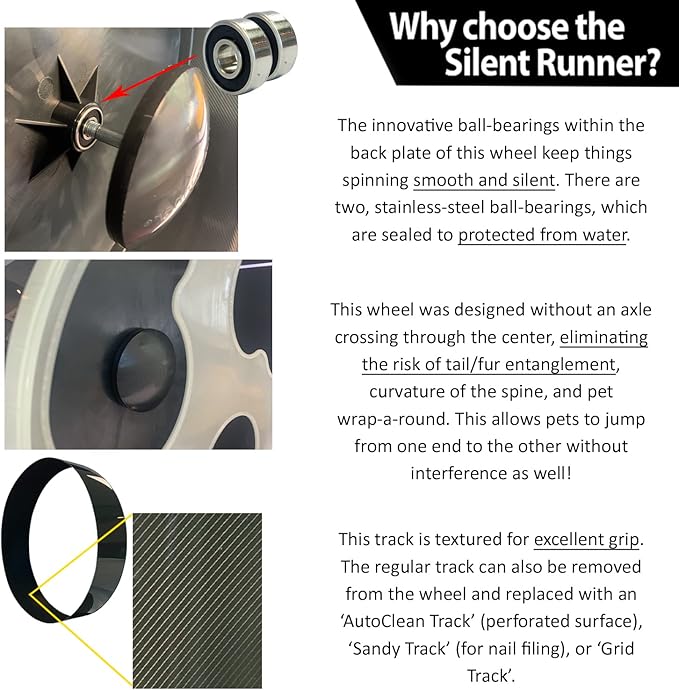 Silent Runner Glow Wheel - 12" Regular - Exercise Wheel (Wheel + Autoclean Track)