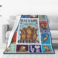 SweetFox Just A Girl Who Loves Otters Blanket, Otter Decor Throw Blanket Gifts for Girls Boys Lovers Super Warm Soft Plush Fleece Flannel Winter Bedding Blankets for Kids Adults Men Women 60"X50"