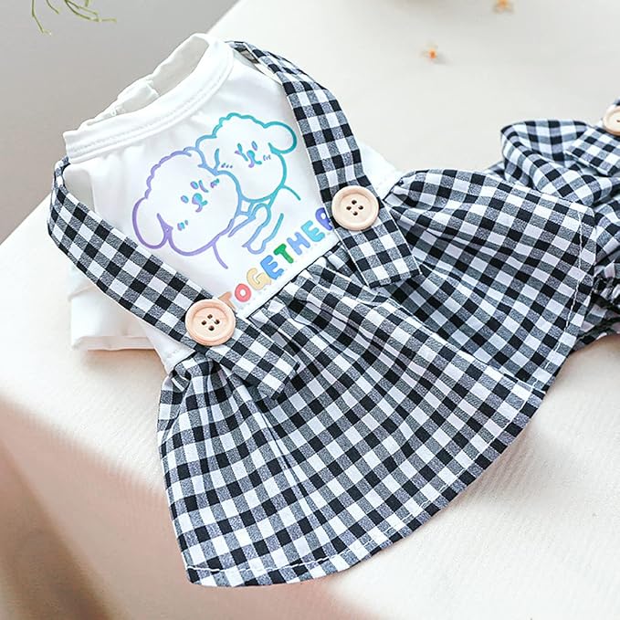 Dog Dresses for Small Dogs Girl Summer Puppy Cute Clothes Outfit Apparel Female Suspender Skirt Pup Yorkie Clothing Breathable Pet Dress for French Dogs Chihuahua
