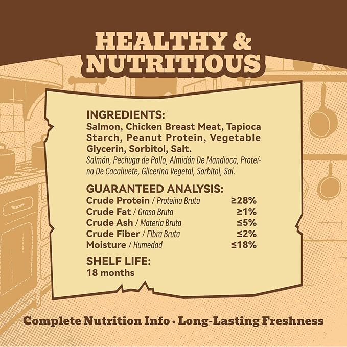 Smoked Salmon Jerky Dog Treats – Real Salmon as #1 Ingredient, High-Protein Tender Strips, Naturally Smoked Flavor, Grain-Free (8.8 oz / 250 g)