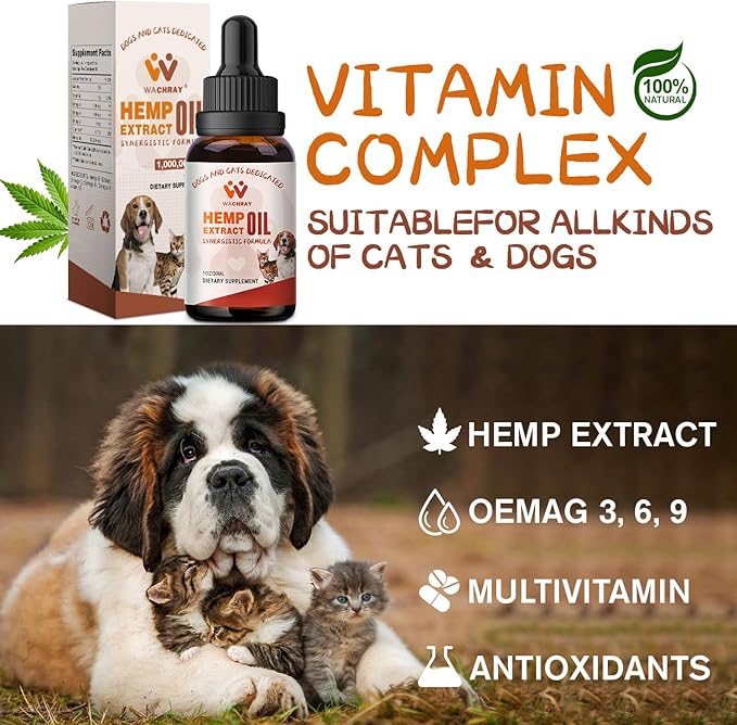 Неmp Oil for Dogs and Cats - Calming Drops Dog Relaxants - Help Pets with Anxiеty Strеss Slеep, Hip & Joints Support, Arthritis Sеizures Rеlief - Hеalth - Organic Pet Неmp Oil Drops (2 Pack)