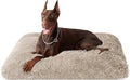 EHEYCIGA Fluffy XXL Dog Crate Pad, Plush Faux Fur Dog Bed for Extra Large Dogs, Calming Anti Anxiety XXL Bed, Washable Soft Warm Crate Mat with Non-Slip Bottom, Taupe