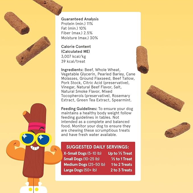 Barkbox Beefy Meat Hunks - Savory Beef Recipe with Protein-Packed Goodness, No Corn or Soy - 24oz Bag