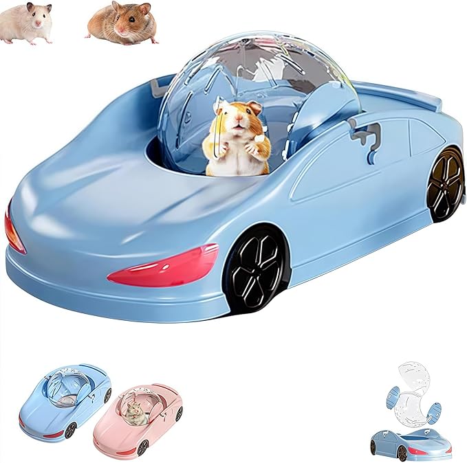 Hamster Car,Hamster Wheel, Running Ball 2025 New,Exercise Bikes for Ferrets and Animals (Blue)