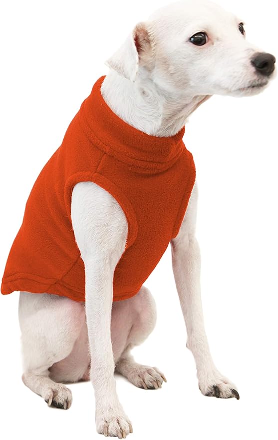 Gooby - Stretch Fleece Vest, Pullover Fleece Vest Jacket Sweater for Dogs, Pumpkin, XX-Large Length (19")