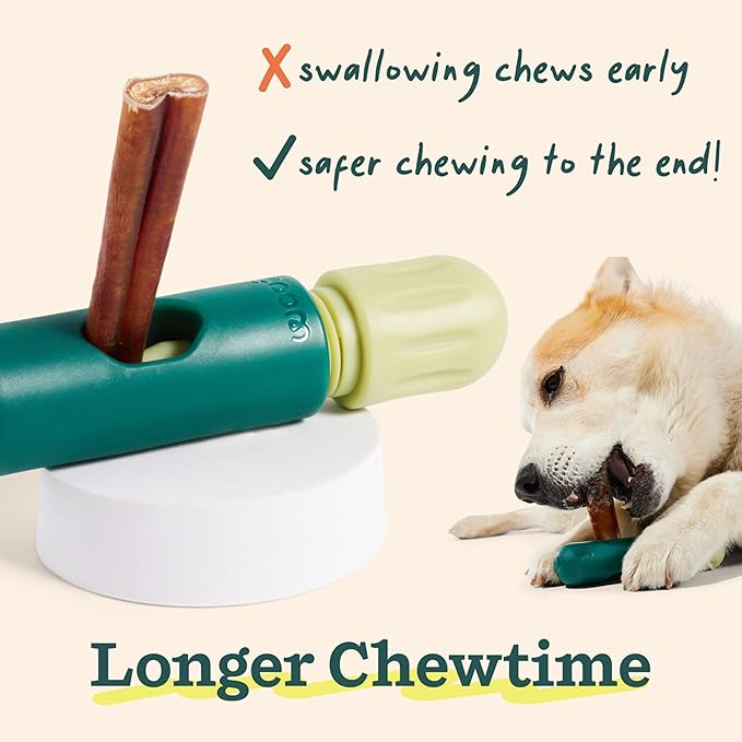 WOOF BullySafe and Bully Sticks - Nutritious Chew Sticks for Dogs and Bully Stick Holder for Safe, Long-Lasting Play - No More Swallowed Ends - 6" Sticks - 5 Pack