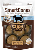 SmartBones Cups with Peanut Butter, Treat Your Dog to a Delicious Rawhide-Free Chew, 5 Count