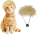Pet Costume Dog Wig, Dog Clothes with Collar & Tie Head Wear Apparel Toy for Halloween, Christmas, Parties, Festivals (Cat Brown Wig)