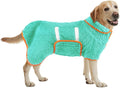 Bienbee Dog Bathrobe, Quick Drying Super Absorbent Dog Robes for After Bath, Warm Keeping Dogs Towel, Dogs Bath Supplies, Lake Green L