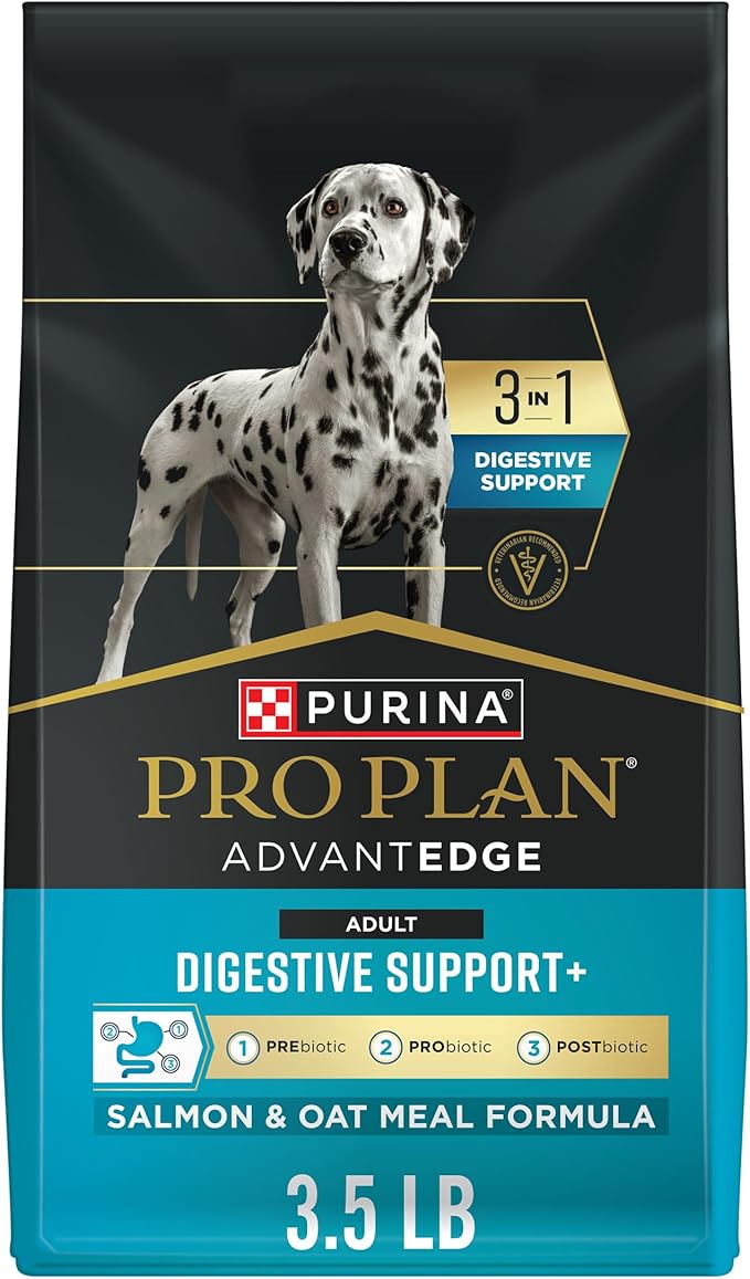 Purina Pro Plan AdvantEDGE Digestive Support Plus Salmon and Oat Meal Formula Adult Dry Dog Food - 3.5 lb. Bag