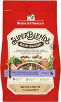 Stella & Chewy's SuperBlends Raw Blend Wholesome Grains Puppy Cage-Free Chicken & Wild Caught Salmon Recipe with Superfoods, 3.25 lb. Bag