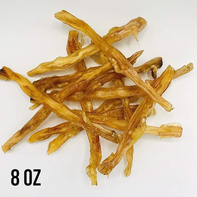 Beef Tendons for Dogs Made in USA. 6-10 Inch Grass Fed Farm-Raised American Beef Dog Treats. All Natural Dog Dental Chews. Grain Free Odor-Free Chews 8 Ounce