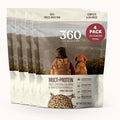 360 Pet Nutrition Freeze-Dried Raw Dog Food – Multi-Protein with Beef, Chicken, Fish, Liver & Organs, High Protein Omega-3s Fruits Veggies & Superfoods Grain-Free, No Fillers, 4 x 5 oz – Made in USA