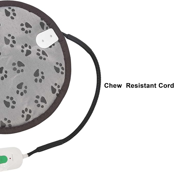 Rabbit Guinea Pig Heating Pad for Small Animal,Squirrel Hedgehog Chinchilla Bed Mat,Fire Retardant Chicks Chicken Heated Bed with Chew Resistant Steel Cord (Black, Dia 12inch)